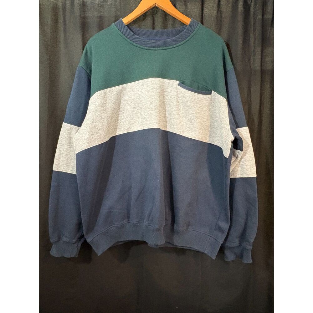 Vintage 90s Members Only Colorblock Crewneck Sweatshirt Mens 2X Retro Pocket
